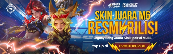 Beatrix & Joy Juara M6 Resmi Hadir di Mobile Legends: Bang Bang – Kini Bisa Didapatkan via EVOS Top Up